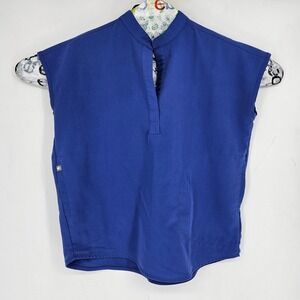 Figs Scrub Top Womens Extra Small Rafaela Oversized Healthcare Uniform Blue